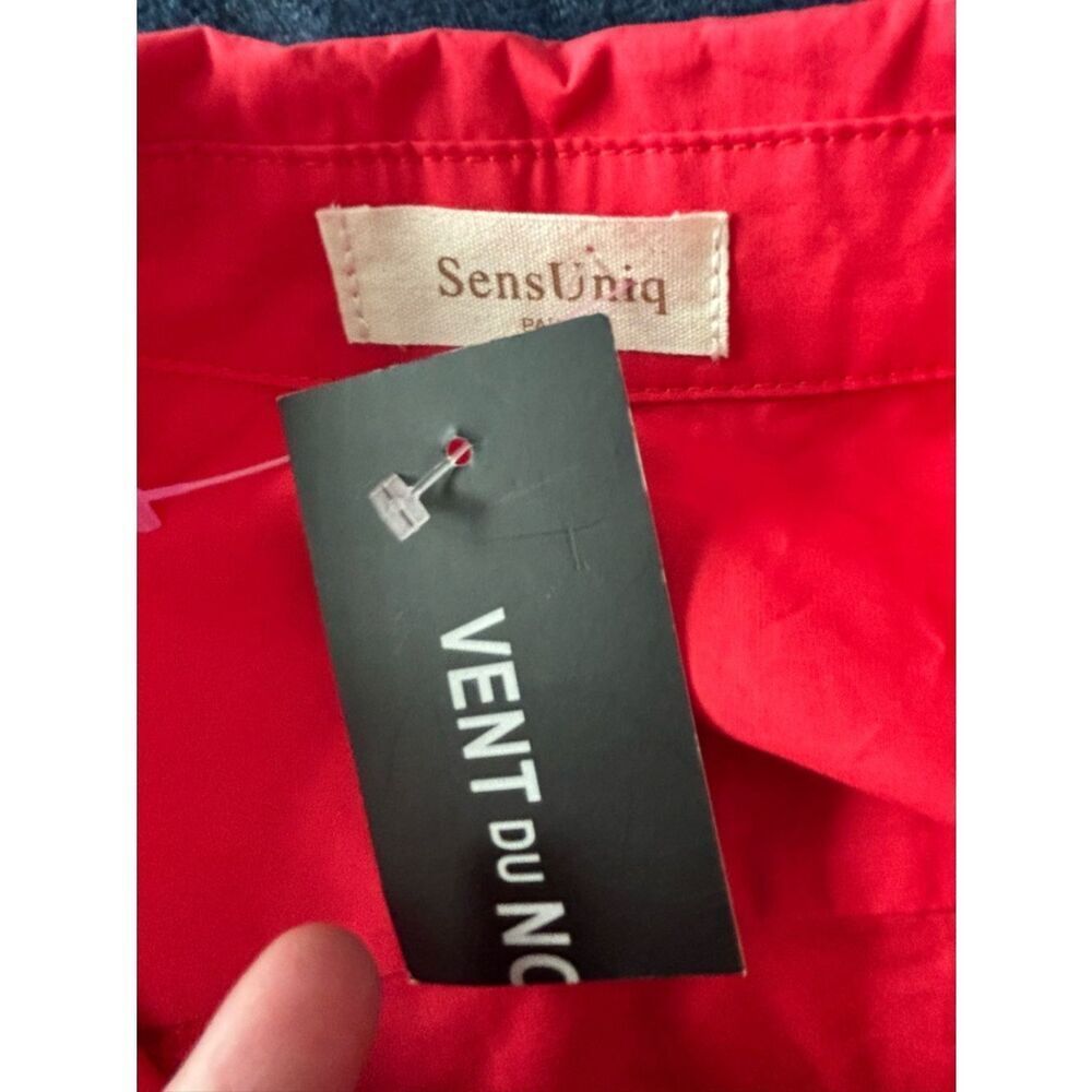 NWT SensUniq Paris Tomato Red Button-Front Dress - Picture 4 of 5